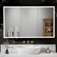 thumbnail image 4 of Rim-s 48W x 30Tall Bathroom Medicine Cabinet with LED, Anti-Fog, Dimming, Adjustable Shelves, Aluminum Frame, Recessed or Surface Mount, 4 of 24
