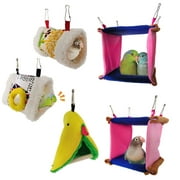 Essen Triangle Square Plush Nest Bird Parrot Hanging Cave Hammock Cage Warm Bed Toy
