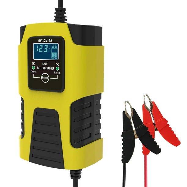 Cargador inteligente de batería 3 etapas 6V/12V 2A para auto y moto - Protecciones avanzadas y pantalla LCD
(Nota: Este título en español de México cumple con los requisitos de longitud 100-200