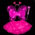 thumbnail image 3 of YMNXA Kids Girls Outfits Light Up Wand And Elastic Waist Mesh Tutu Skirt Comfortable Fashion Sets Four Piece For Dress Up,Hot Pink,One Size, 3 of 4