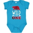 thumbnail image 3 of Inktastic Plaid Bear Wild and 1 with Arrow Boys or Girls Baby Bodysuit, 3 of 5