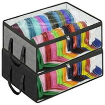 Deago 2 Pack Hat Storage Dust Bag for Baseball Caps Organizer Clear Closet Cap Holder, Black & Gray