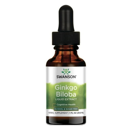 Swanson Ginkgo Biloba Liquid Extract (Alcohol- and Sugar-Free) 1 fl oz Liquid
