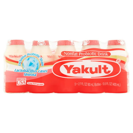 Yakult Cultured Probiotic Dairy Beverage, 2.7 fl oz, 5 ct - Walmart.com