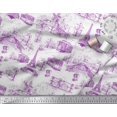 thumbnail image 3 of Soimoi Poly Georgette Fabric Eiffel Tower,Train & Bicycle Transport Print Fabric by Yard 52 Inch Wide, 3 of 3