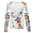 thumbnail image 4 of Chandail en Molleton de Noël pour Femmes 2023 Col Rond Imprimé Manches Longues Blouse Régulière en Solde, 4 of 5