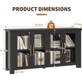 thumbnail image 2 of Buffet Cabinet with Storage, 59" Sideboard Credenza with Tempered Glass Doors, Wood Buffet Table for Living Room, Dining Room, Kitchen, 2 of 7