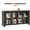 Four black doors, variant on 31.5" Modern Wood Sideboard Buffet Cabinet with 2 Tempered Glass Doors, Adjustable Shelves Farmhouse Credenza Console Table for Dining Room, Kitchen, Living Room