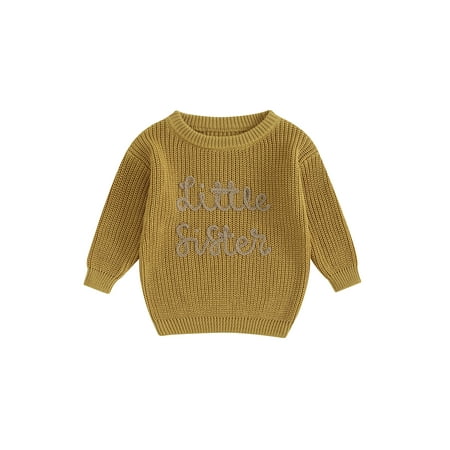 

Canis Baby Girl Christmas Sweaters featuring Long Sleeves and Letter Embroidery