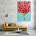 thumbnail image 3 of IDEA4WALL Framed Canvas Wall Art Minimalist Bright Tree with Red Fruits and Leaves Painting Prints for Modern Home Decoration Ready to Hang - 16x24 inches, 3 of 4