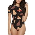 thumbnail image 1 of Naloa Justaucorps Imprimés Labrador Retriever pour Femmes, Grenouillère à Manches Courtes pour Femmes, une Pièce pour Fêtes, Rendez-Vous, clubs-TG, 1 of 7