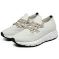 thumbnail image 5 of CMR CHAMARIPA Height Increasing Casual Shoes - Off White Knit Men's Elevator Sneakers 7 CM / 2.76 Inches, 5 of 10