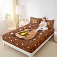 thumbnail image 4 of Manfei Children Kids Cute Capybara Yellow Duck Twin Sheet Sets 3pcs,Stars Print Twin Fitted Sheet Microfiber,Cartoon Animal Breathable Flat Sheet,Super Cozy Room Decor, 4 of 7