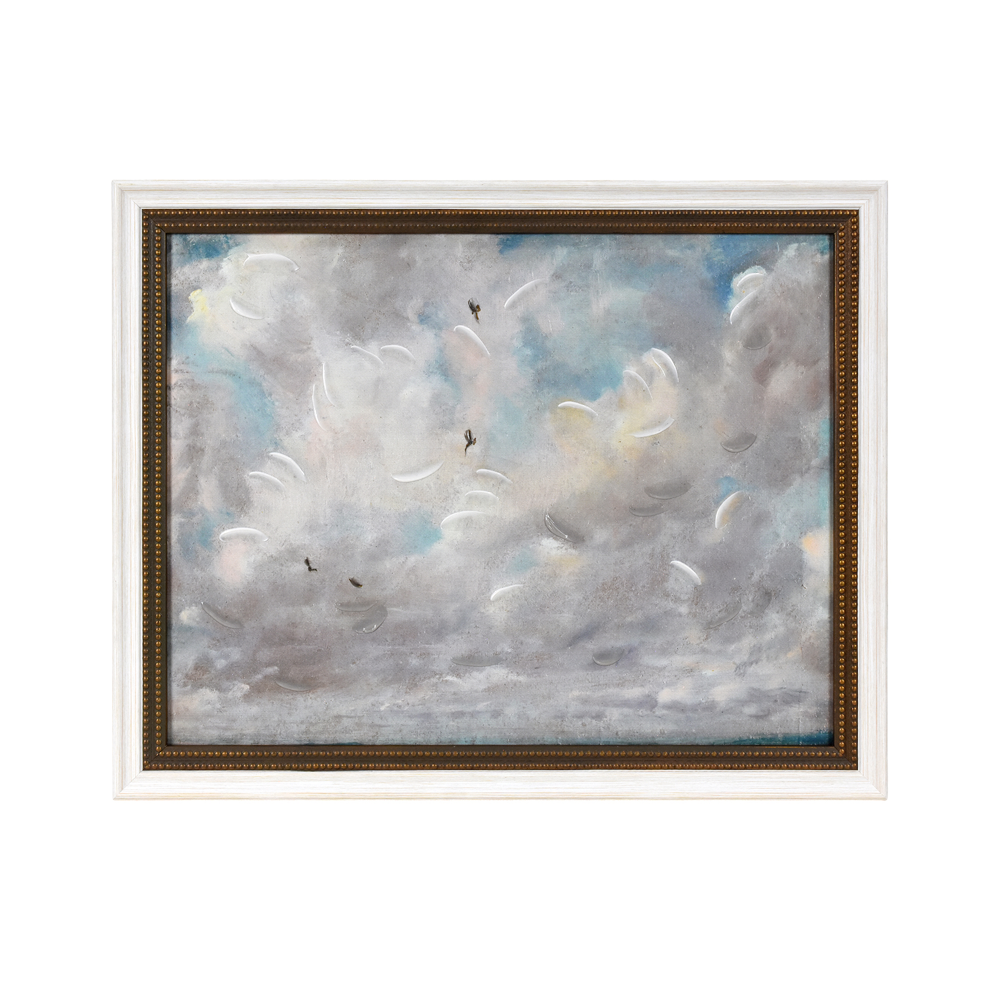 Beautifulβ’ "Cloud Study with Birds" Framed Canvas Wall Art 19x15 by Drew Barrymore