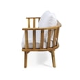 thumbnail image 4 of Nehemiah Outdoor Wooden Loveseat with Cushions, White, Teak Finish, 4 of 9