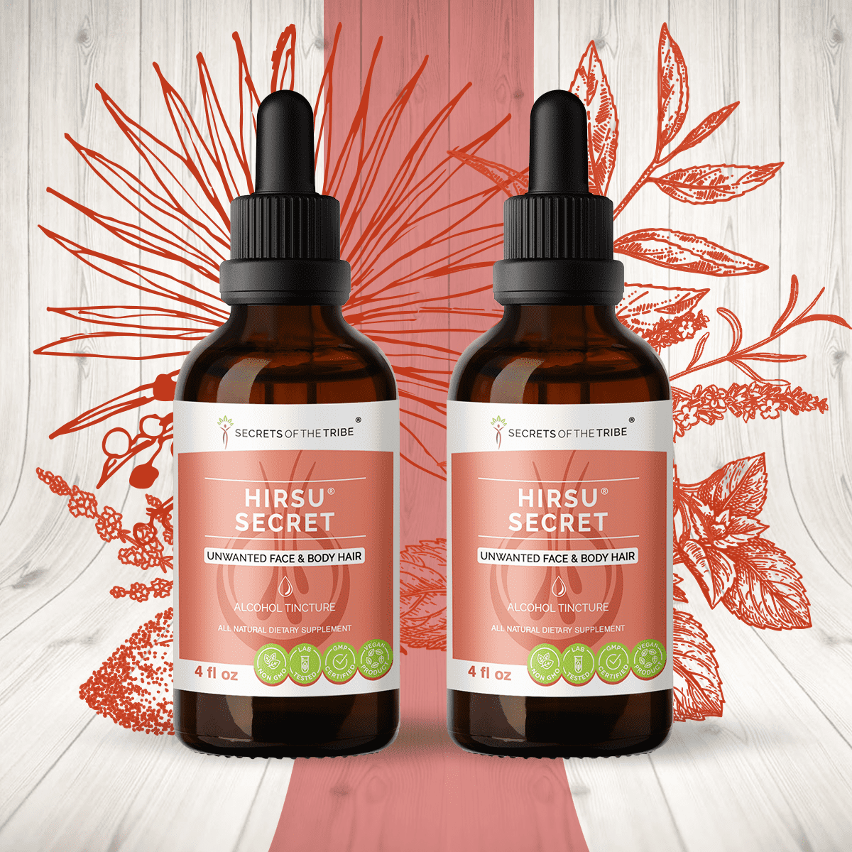 Hirsu Secret Alcohol Extract, Tincture, Saw Palmetto, Black Cohosh