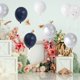 thumbnail image 5 of Globos de látex únicos para fiestas con cinta, globos de helio redondos de 10 pulgadas para decoración de bodas, graduaciones y cumpleaños, 20 piezas en azul profundo, blanco y plateado., 5 of 6