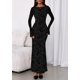 thumbnail image 3 of Vestido PRETTYGARDEN 2025 Floral Bodycon Maxi Negro XXL, 3 of 8