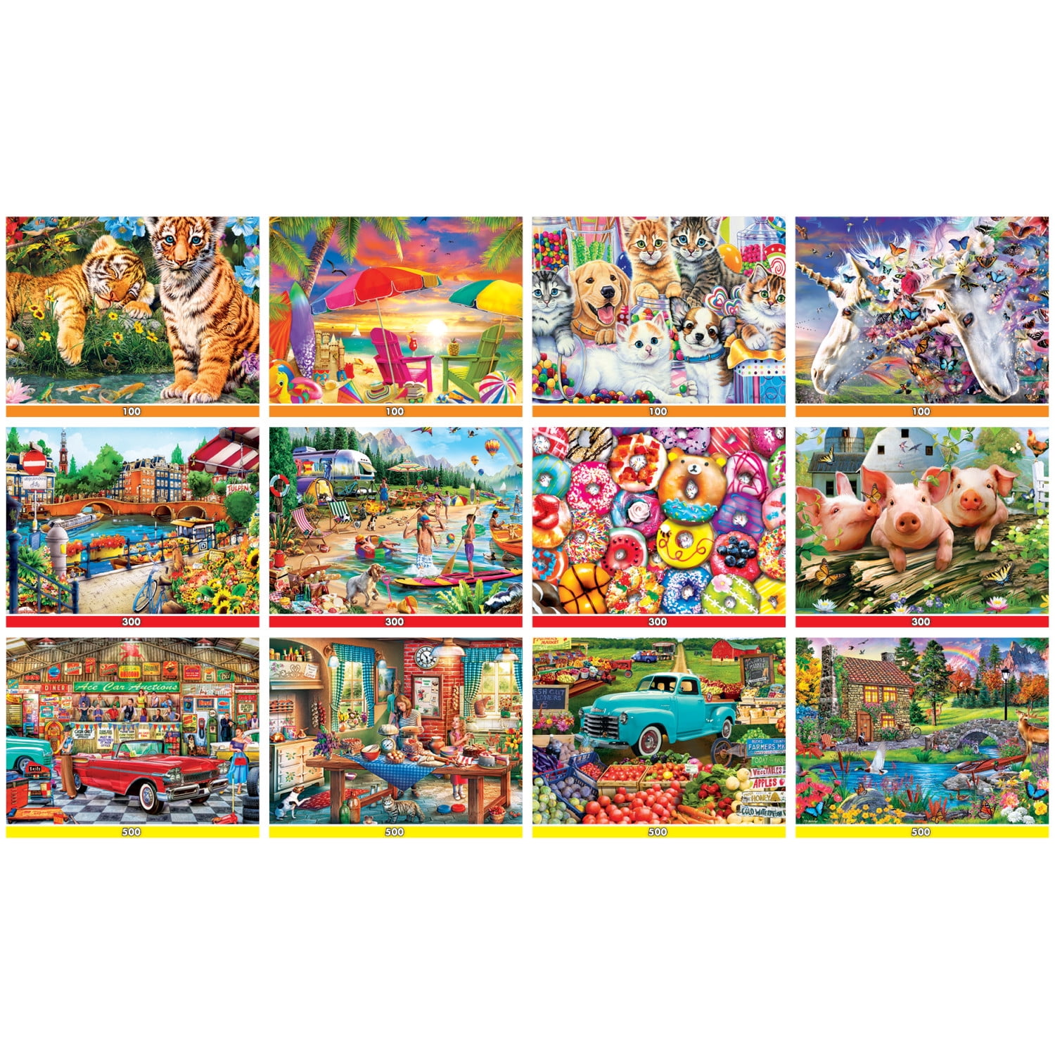 世界の名画 12枚セット THE MASTERPIECE COLLECTION MasterPieces Artist Gallery Jigsaw Puzzle 12 Pack, 100-500 Pieces