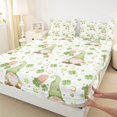 thumbnail image 3 of Feelyou Green Gnome Kids Full Size Sheets, Lucky Shamrock Love Heart Bed Sheets, 4pcs, 3 of 7