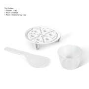Beautiful 6-Cup Cooked, 3-Cup Uncooked Digital Electric Rice and Grain Cooker with Glass Lid and EverGood Ceramic Nonstick Coating, White Icing by Drew Barrymore