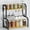 Black+Light walnut, variant on 2-Tier Spice Rack Countertop Shelf Organizer Counter Organizer, Countertop Storage Shelf for Kitchen, Coffee(Black+Black walnut)
