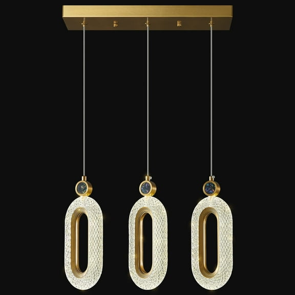 ZHLWIN 3-Light Pendant Lighting for Kitchen Island LED Dimmable Modern Gold Pendant Lights for Dining Room Bedroom Hallway Entryway Kitchen Island Light Fixtures