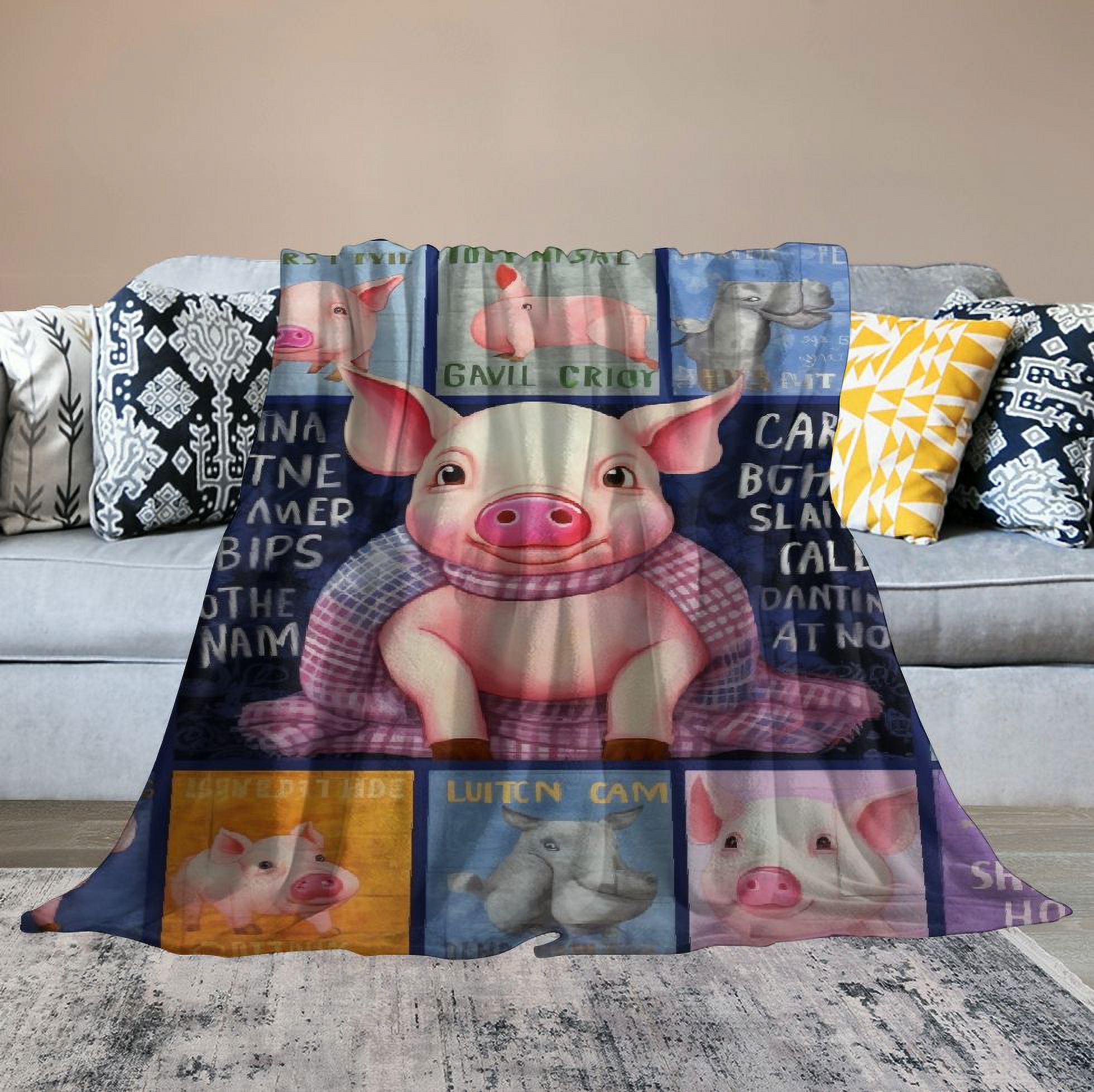 CYREKUD Pig Blanket,Pig Gifts For Pig Lovers Women,Cute Pig Gifts For Girls Throw