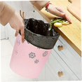 thumbnail image 4 of Black Papelera de plástico con forma de flor hueca, papelera redonda sin tapa, contenedor de basura, color rosa, contenedores, 4 of 4