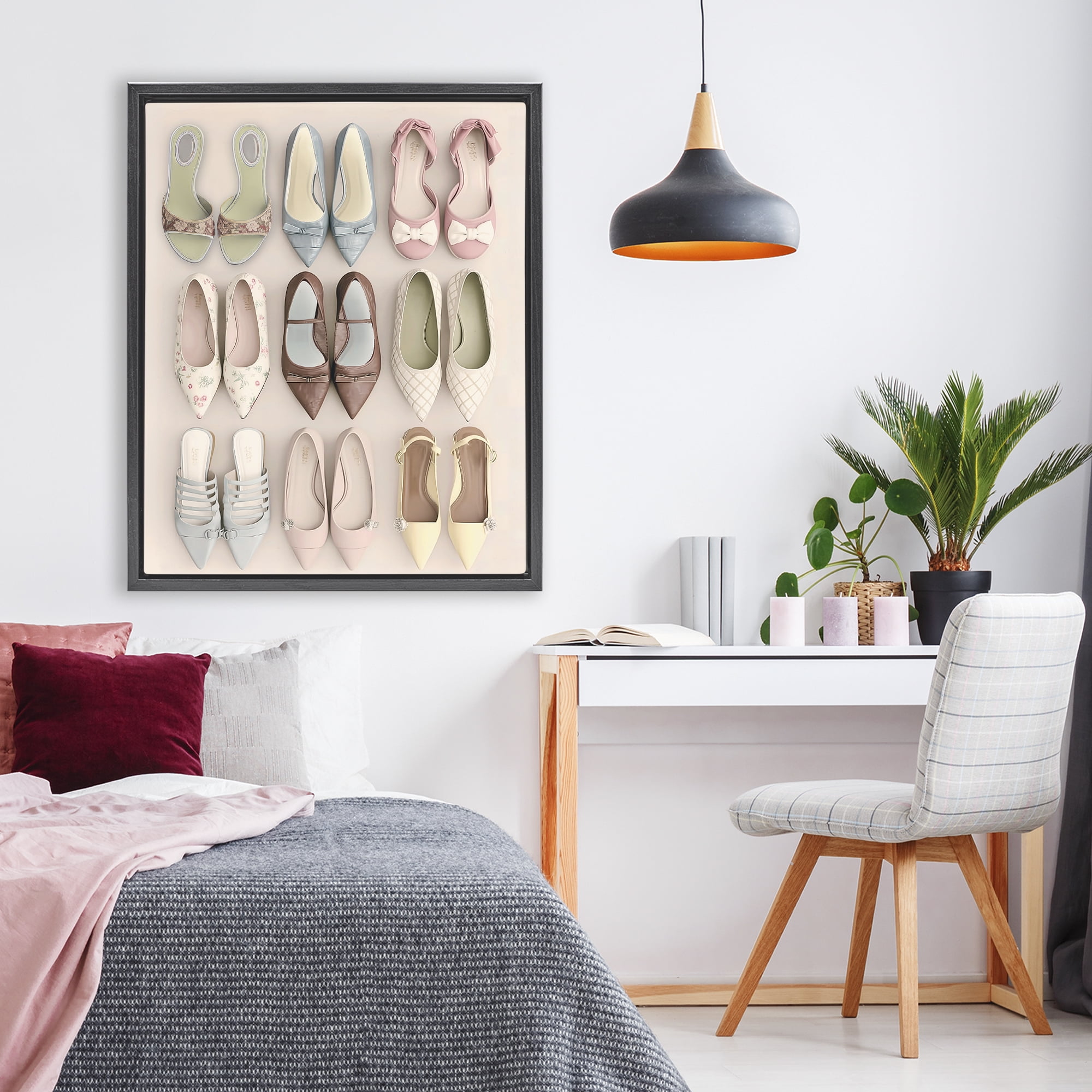 Beatrice's Closet Shoes Black Framed Floater Canvas Wall Art, design by Annabelle Hall