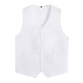 thumbnail image 2 of Nyeemya Unisex Kids Volunteer Activity Vest Button Up Waistcoat Boys Girls Waiter Bartender Uniform White S/10, 2 of 5