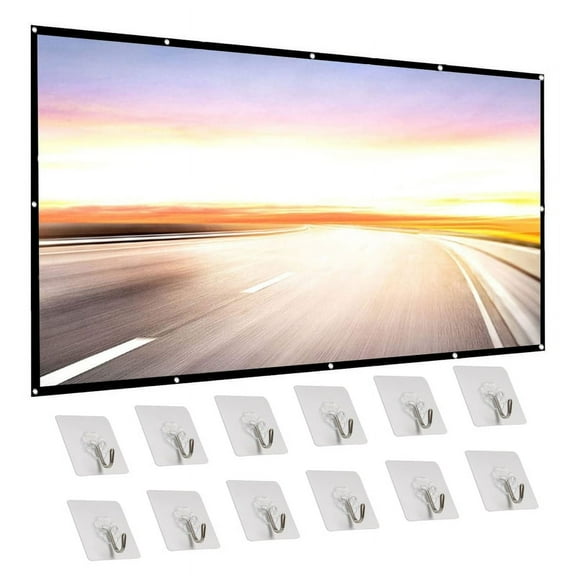 Projector Screen 150 inch 16:9 Foldable Anti-Crease Portable Projection Movies Screen for Home Theater Outdoor Indoor