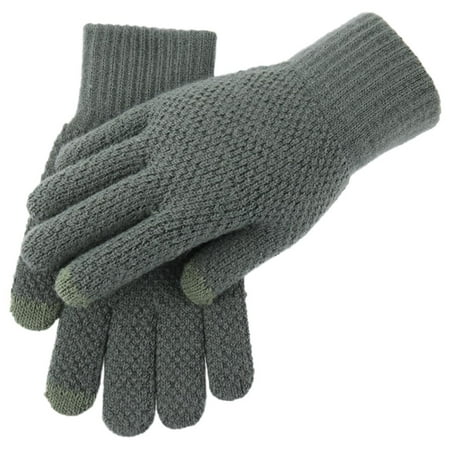 Mens Winter Warm Gloves Touch Screen Windproof Mitten Knit Glove for  Driving Coffee