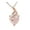 pink, variant on Silver Rose Quartz Heart Pendant Clavicle Chain - Women's Elegant Jewelry with Natural Crystal Accents, Perfect for Everyday & Special Occasions