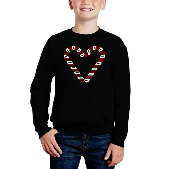 Candy Canes - Boy's Word Art Crewneck Sweatshirt