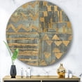 thumbnail image 3 of Designart 'Gold Geometric Tapestry III' Glam Metal Circle Wall Art, 3 of 3