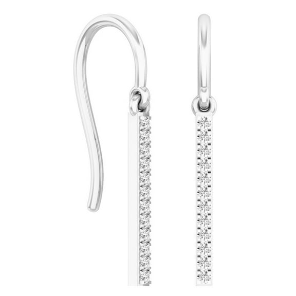 Dazzlingrock Collection 0.15 CT Round White Diamond Dangling Earrings for Women; 14K White Gold