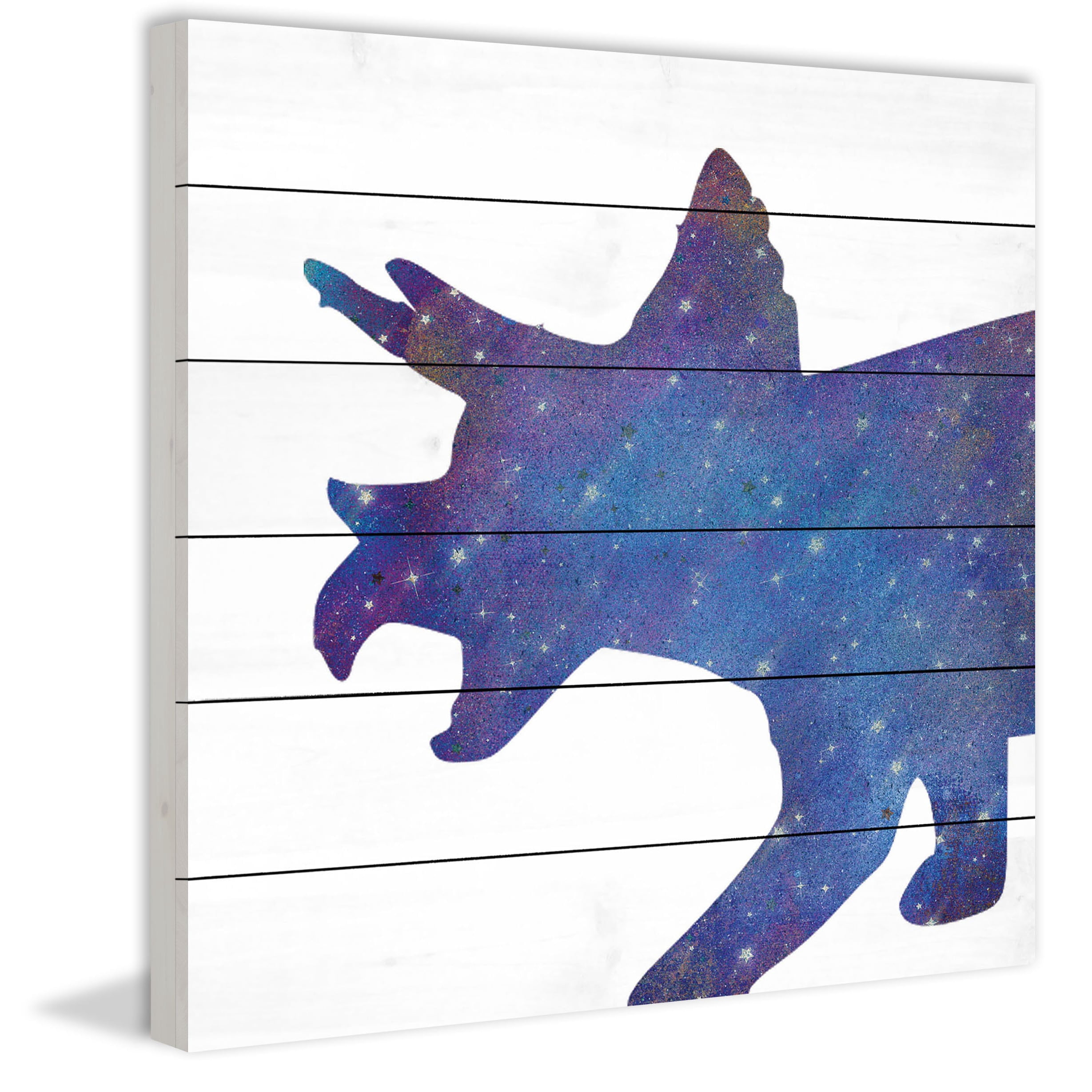 Marmont Hill "Dino Gala x y" By Diana Alcala Painting Art Print On White Wood, 40.0" x 1.5"