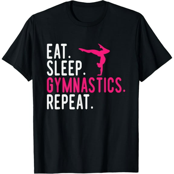 Gymnastics American USA Flag women silhouette Gym Girls Boys T-ShirtMen's and women's pure cotton short-sleeved shirts