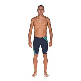 ARENA Men's Standard Previous Season Team Color Print Jammer Athletic Training Swimsuit, Water Green, 22