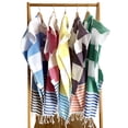 thumbnail image 2 of Dark Purple Orange and White Striped Design Poncho Towel, 2 of 5