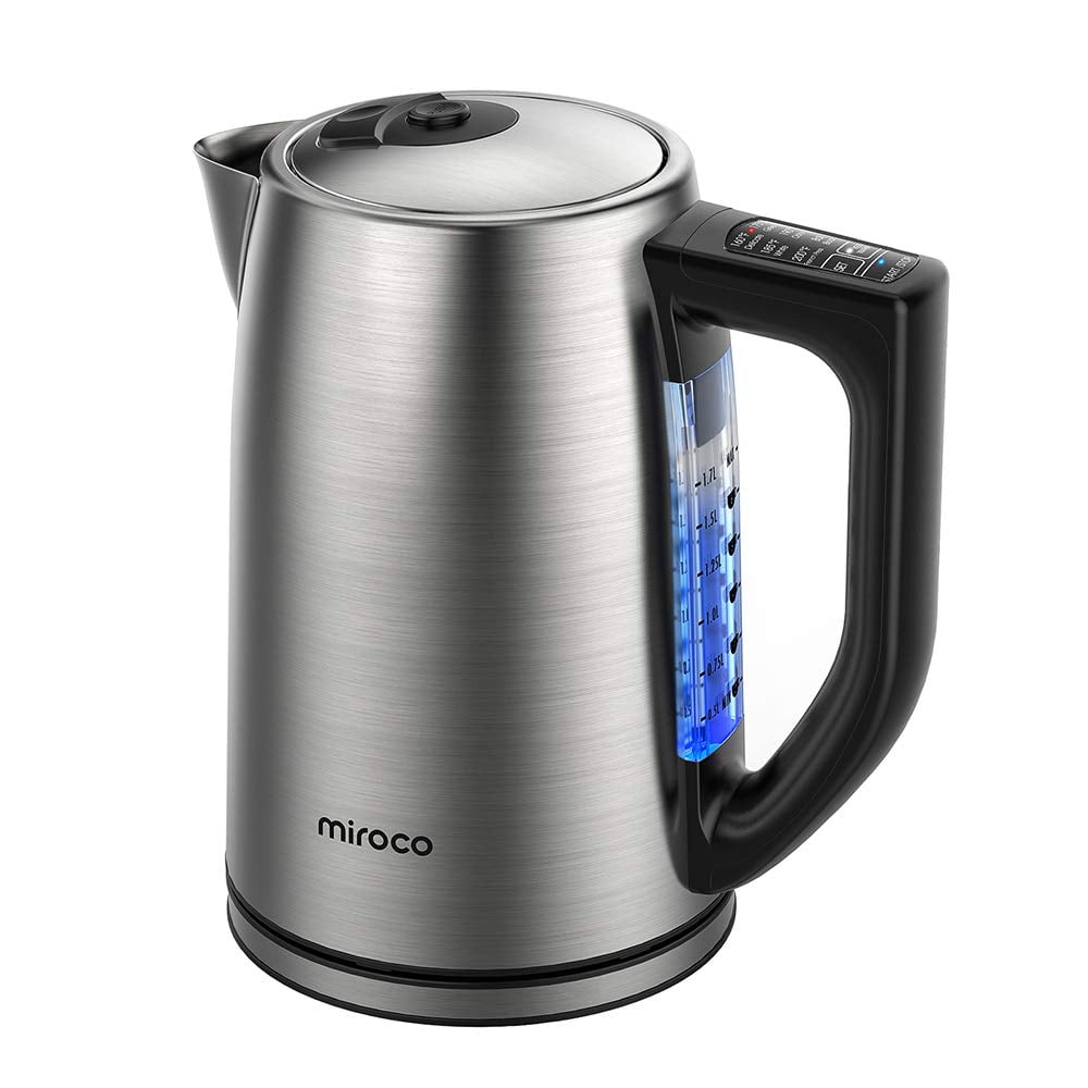 Miroco Electric Kettle Temperature Control Stainless Steel 1.7Liter Tea