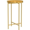 thumbnail image 4 of Round Metal End Table - Indoor/Outdoor Accent Table - Golden Finish, 4 of 9