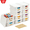 White, variant on VOZOGO 10PCS Small Plastic Storage Baskets with Lid Stackable Bins with Labels Container for Organizing Storage Box for Shelves Office Cabinet Drawer,Cream White