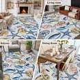 thumbnail image 6 of Area Rug 72×108in, Vintage Ocean Marine Life Floor Carpet Living Room Rug, Watercolor Sea Shells Starfish Non-Slip Welcome Mat Indoor Rugs for Bedroom Dining Room, 6 of 9