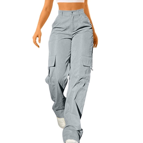 Pants for Women Work Casual Solid Printed Elastic Belt Waist Mid Three Quarter Trousers With Pockets Palazzo Wide Leg Pants