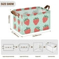 thumbnail image 7 of Yayeee Foldable Storage Basket for Shelves with Handles Waterproof Cloth Bins, Red Strawberry, 7 of 7