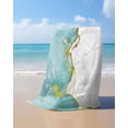 thumbnail image 4 of Turquoise Gold Marble Beach Towels Oversized Super Absorbent,Modern Abstract Marble Crack Texture Lightweight Bath Towel Quick Dry Sets For Bathroom/Pool/Rv Camping/Beach Play/Gym Room/Picnic 31"x62", 4 of 8