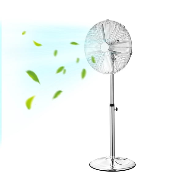 Ventilador de pedestal VEVOR Industrial, 40 cm, oscilación de 75 grados, plateado