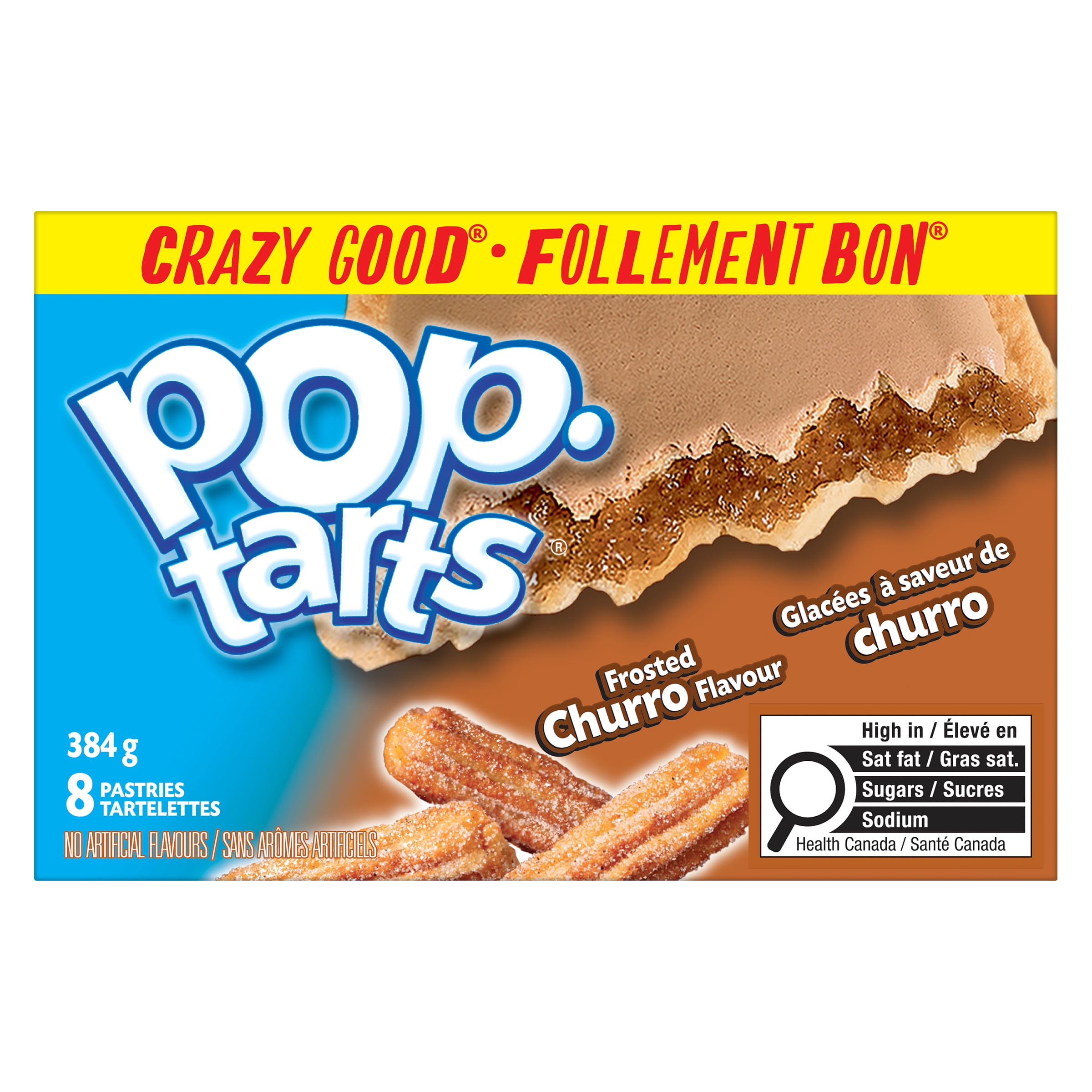 Pop-Tarts® Frosted Churro Flavour Pastries, 384 g, 8 Pastries, PT BRWN SGR CINN PSTRS 8CT 384GMX12
